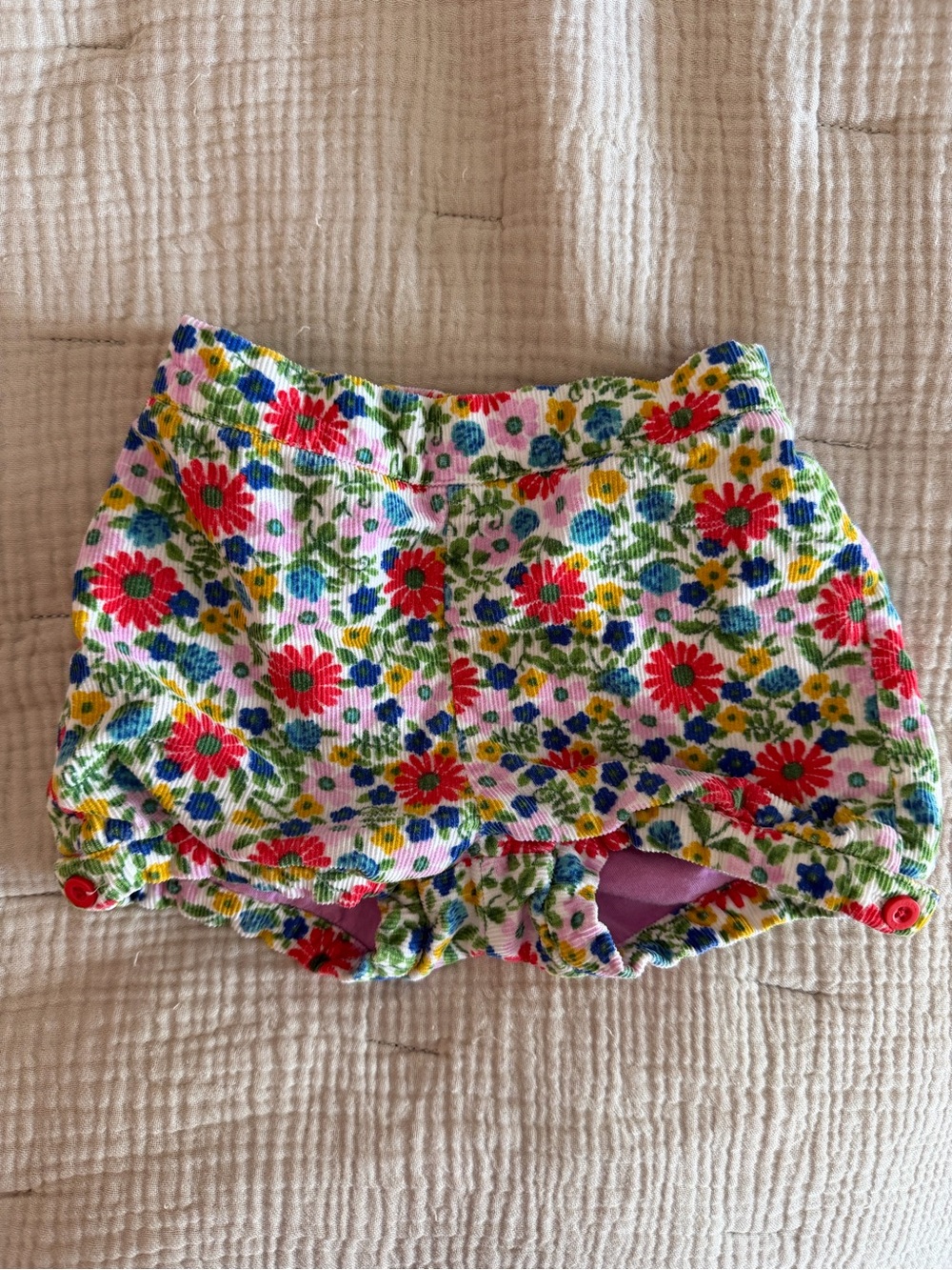 Boden Corduroy Multi Jolly Floral Baby Bloomers Shorts 18 to 24 Months